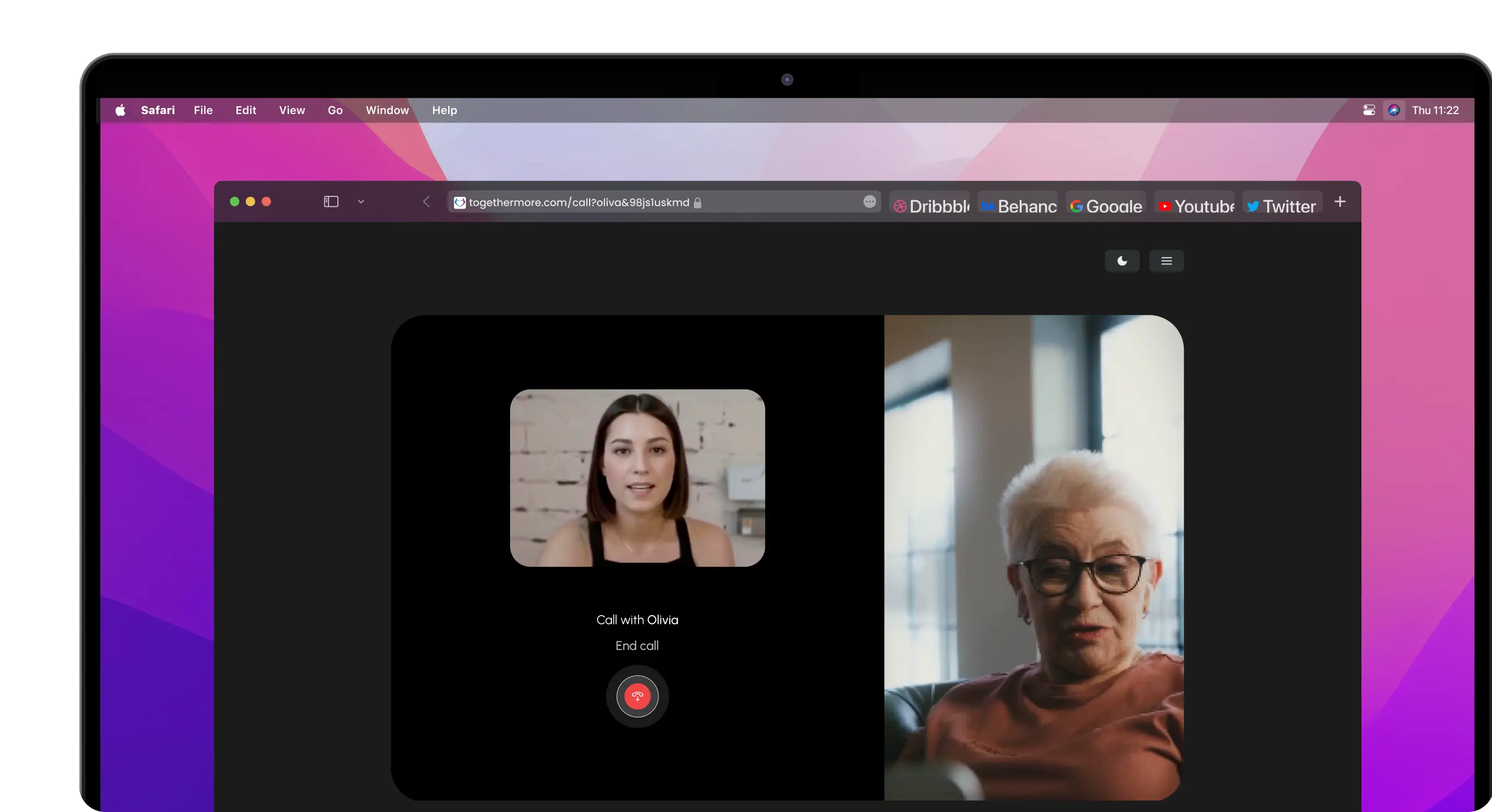Engagement: loved one on a video call on a phone